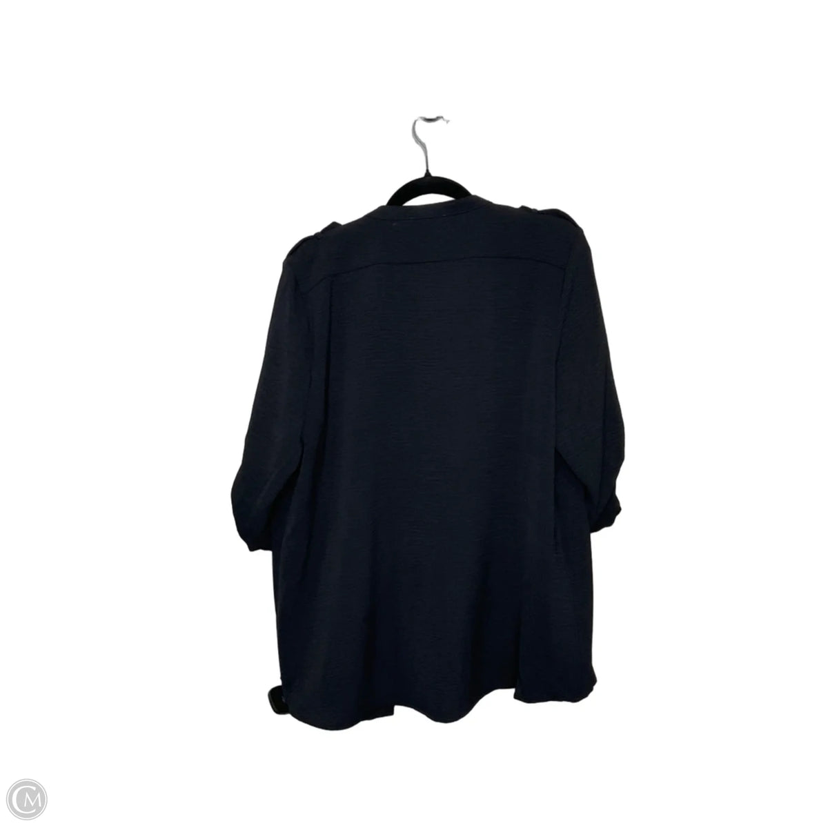 Top 3/4 Sleeve By Calvin Klein In Black, Size: L