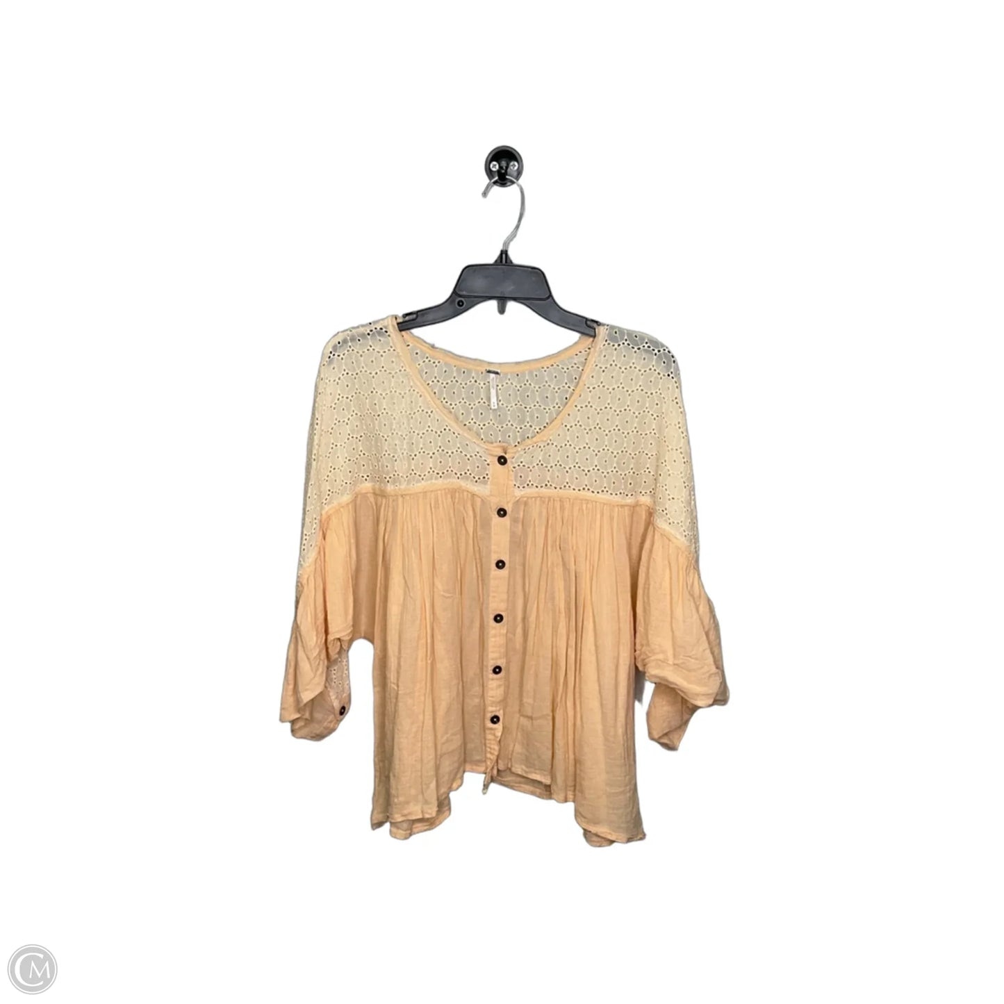 Top 3/4 Sleeve By Free People In Orange, Size: M