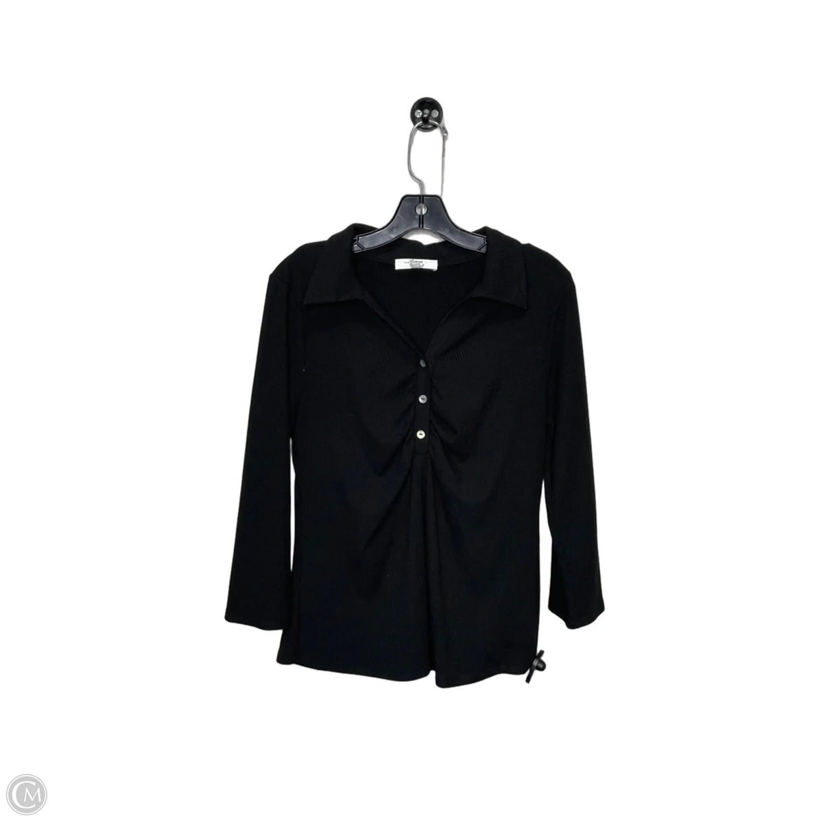 Top 3/4 Sleeve By Beacon Apparel In Black, Size: M