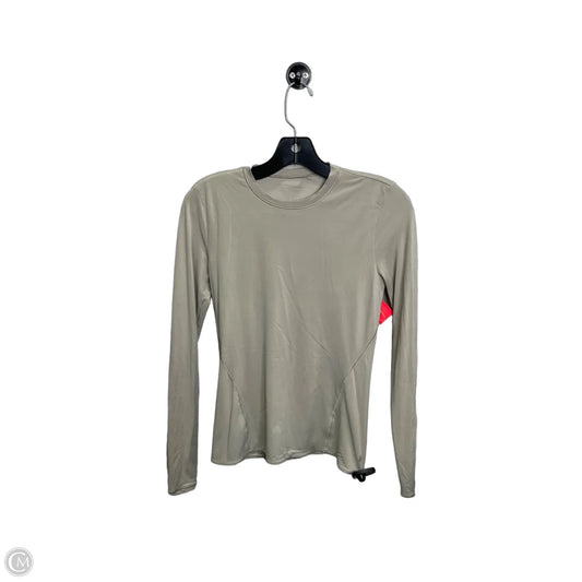 Athletic Top Long Sleeve Collar By Lululemon In Taupe, Size: S