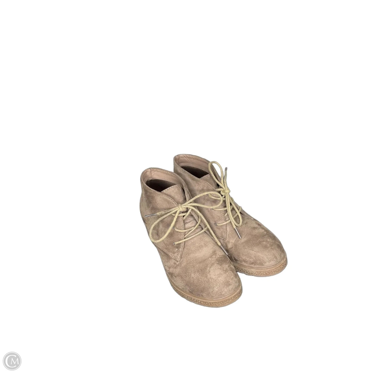 Boots Ankle Heels By Refresh In Taupe, Size: 6