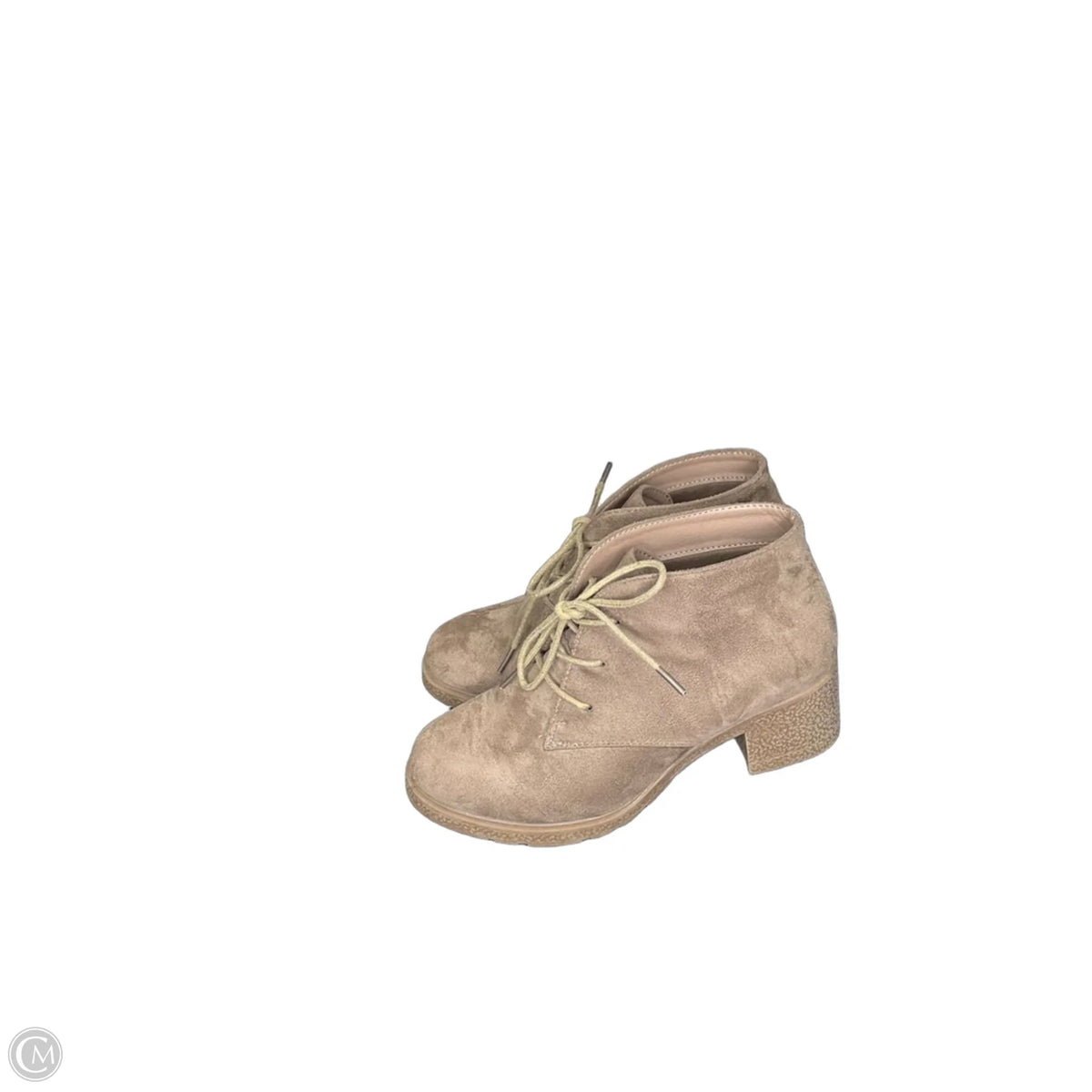 Boots Ankle Heels By Refresh In Taupe, Size: 6