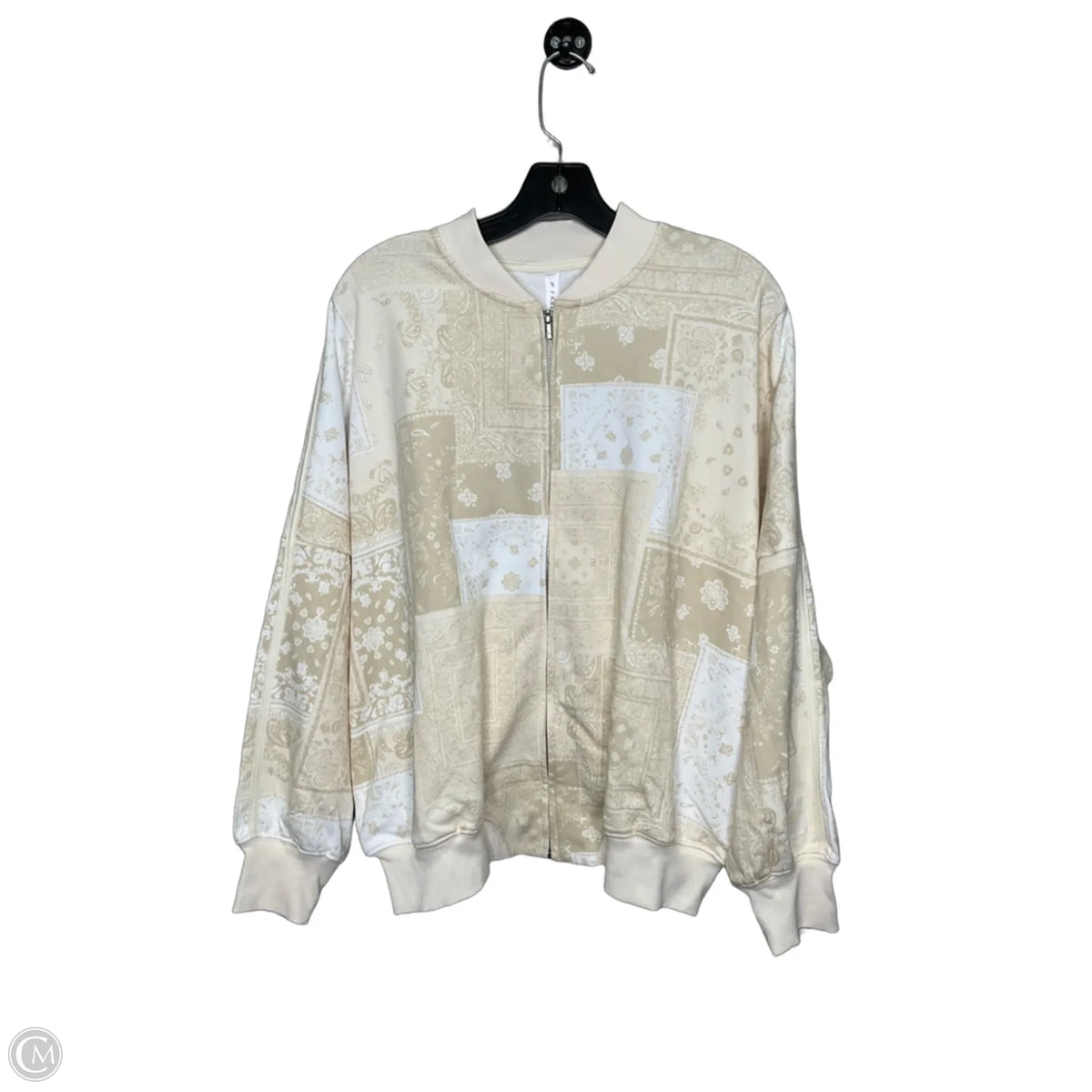 Athletic Top Long Sleeve Crewneck By Fabletics In Tan, Size: M