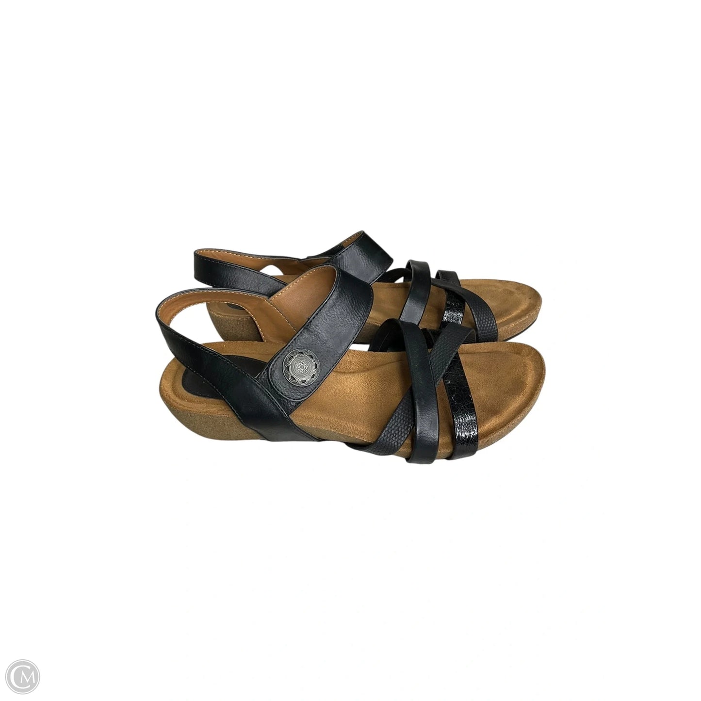 Sandals Heels Platform By Clothes Mentor In Black, Size: 7.5
