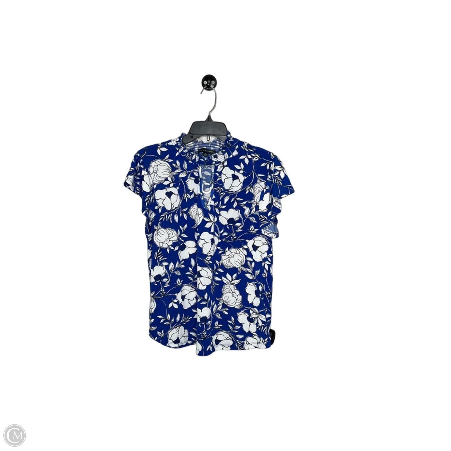 Top Short Sleeve By Adrianna Papell In Blue, Size: Xl