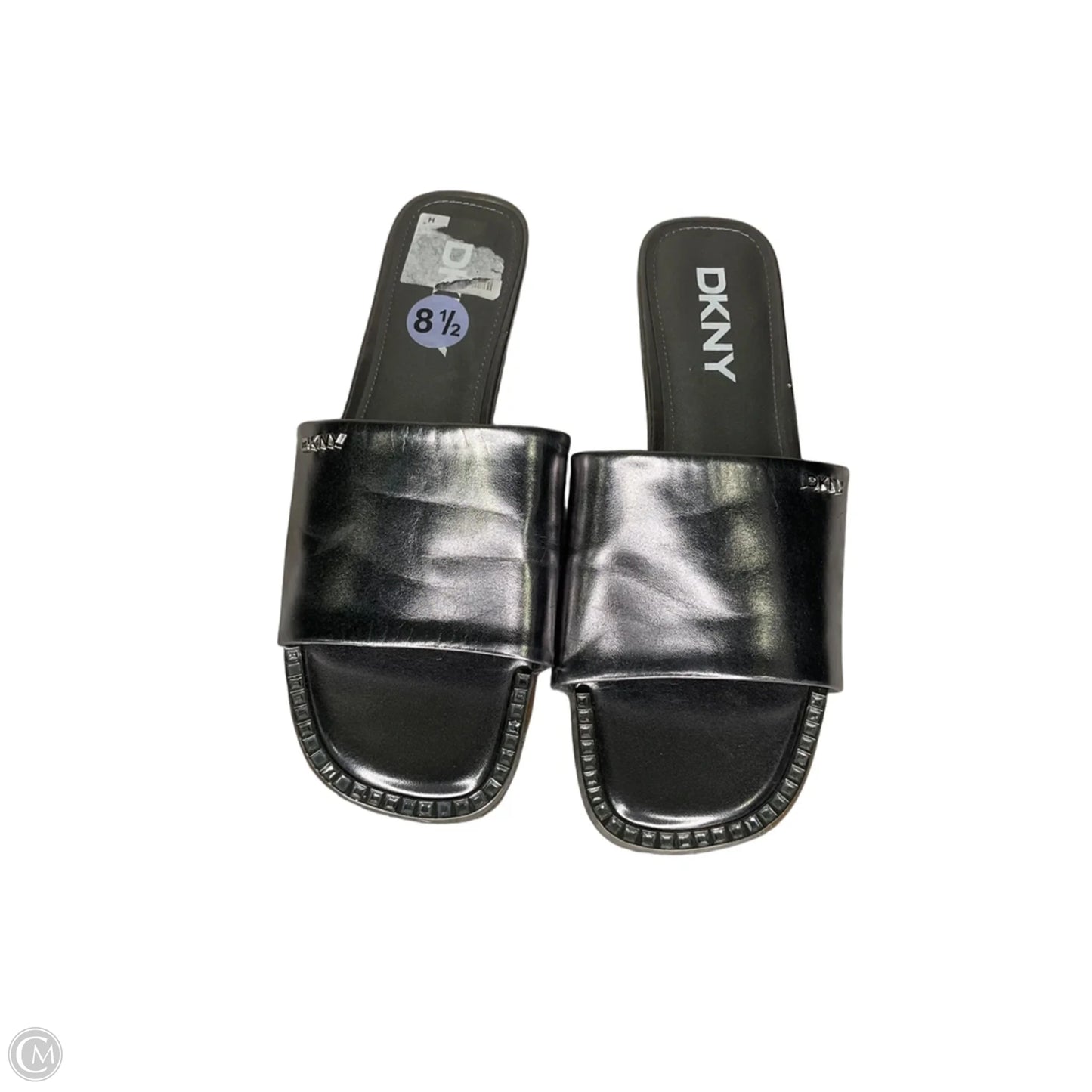 Sandals Flip Flops By Dkny In Silver, Size: 8.5