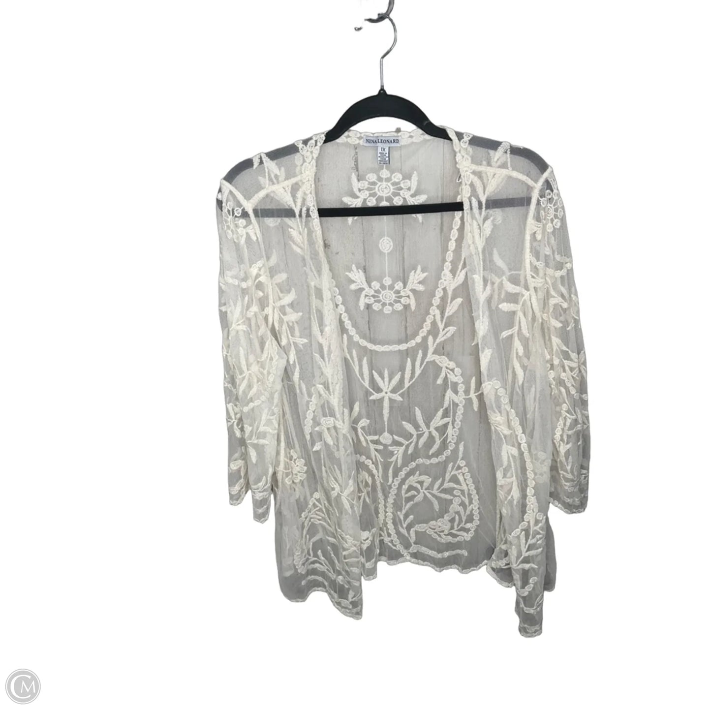 Kimono By Nina Leonard In Cream, Size: 1x