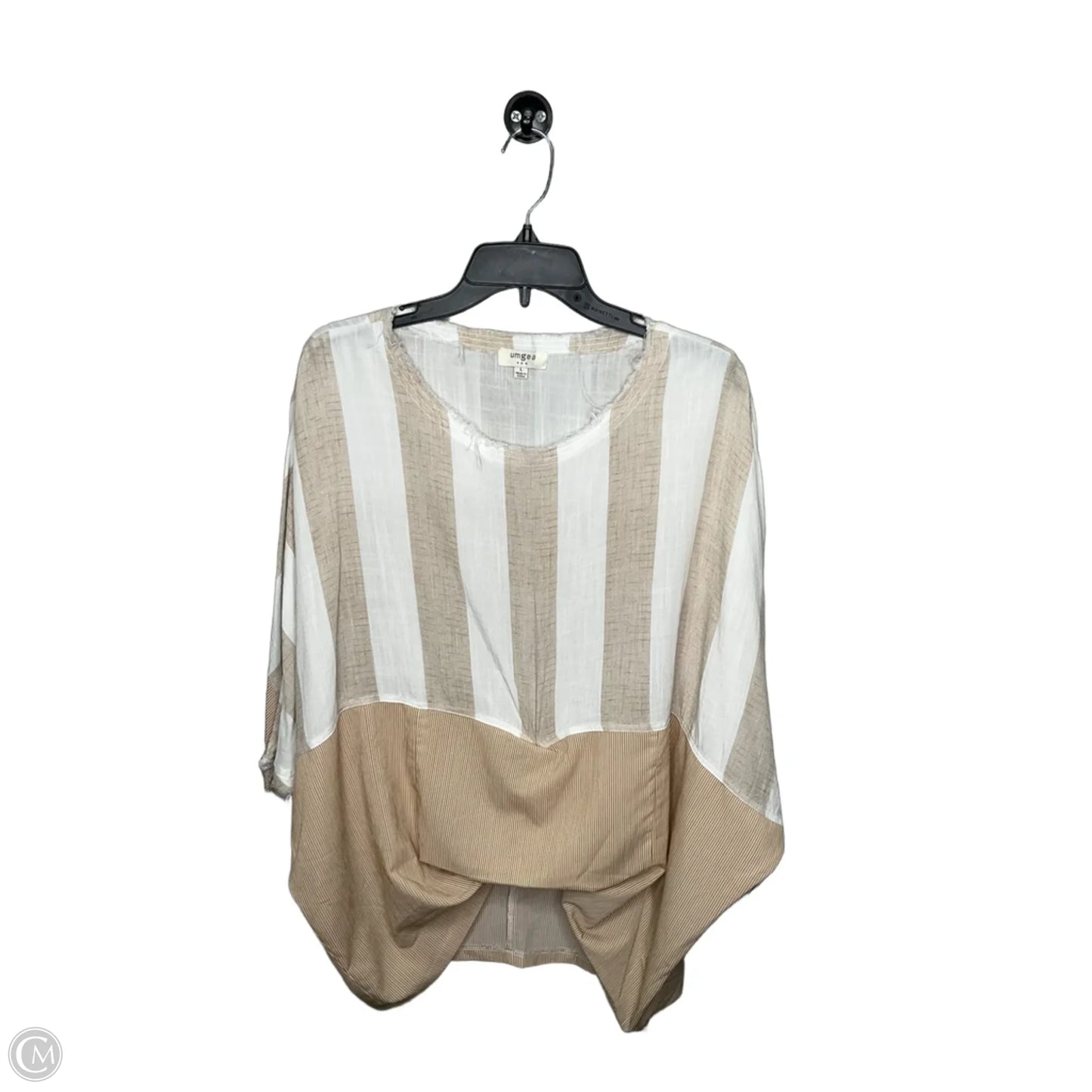 Top Short Sleeve By Umgee In Striped Pattern, Size: L
