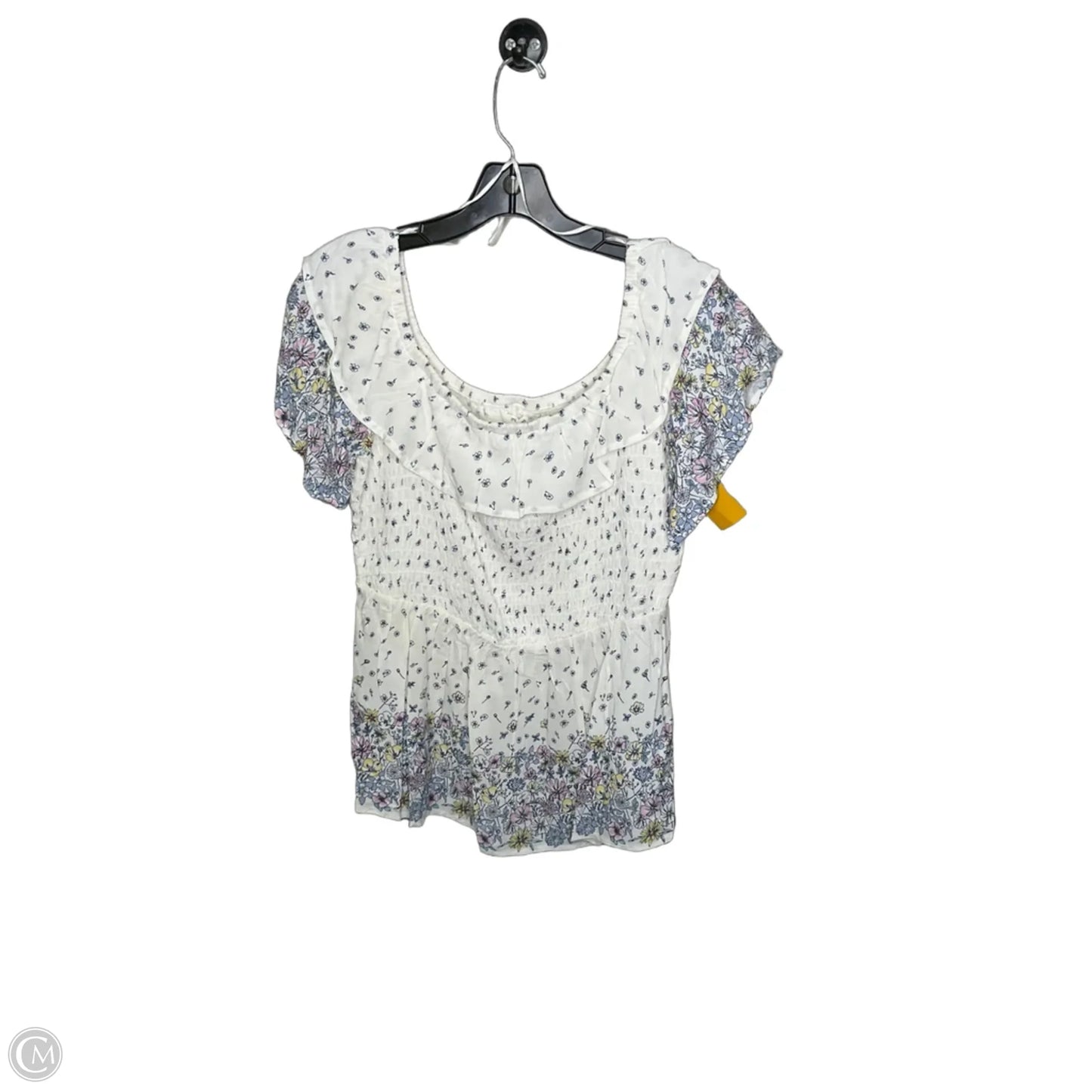 Top Short Sleeve By Maurices In Floral Print, Size: M