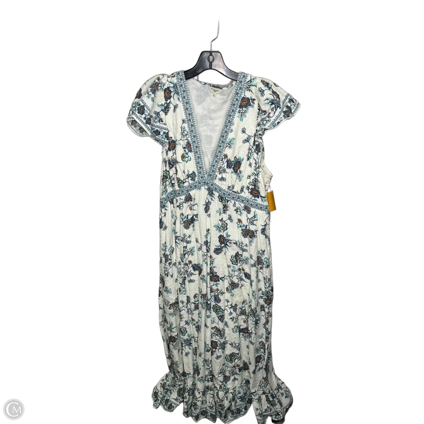 Dress Casual Maxi By Max Studio In Blue & Cream, Size: Xl
