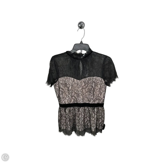 Top Short Sleeve By White House Black Market In Black & Cream, Size: Xs