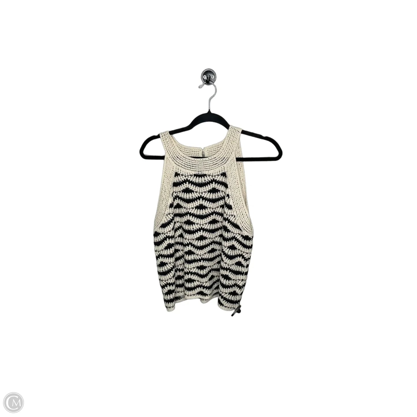 Top Sleeveless By Loft In Black & Cream, Size: M