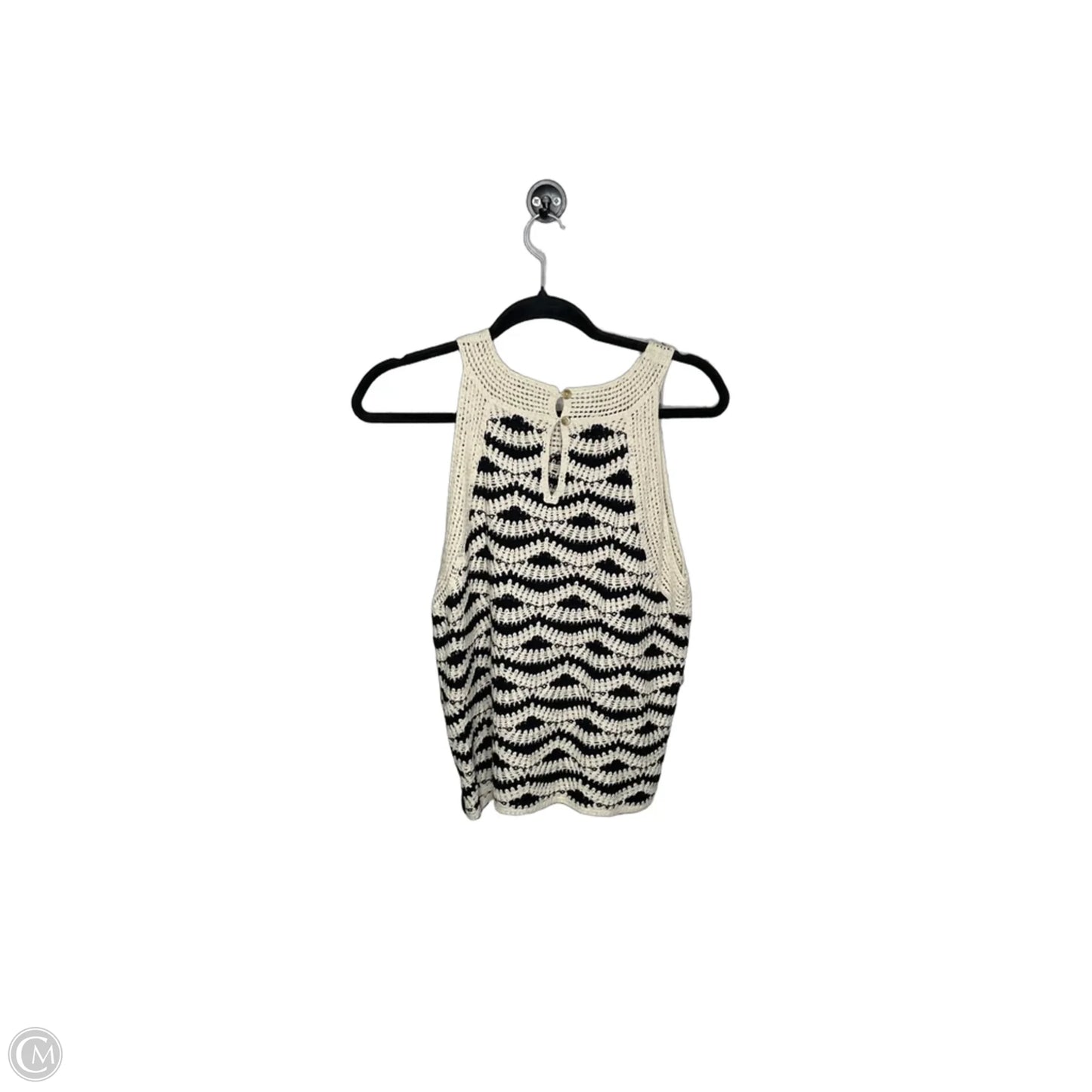 Top Sleeveless By Loft In Black & Cream, Size: M