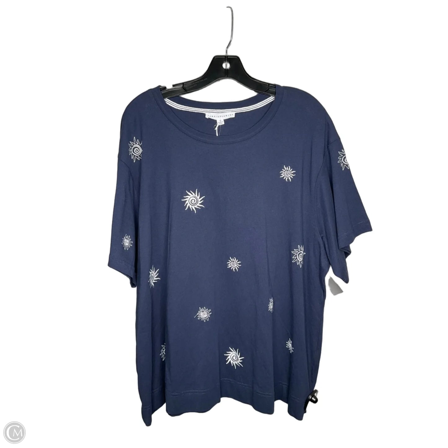 Top Short Sleeve By Jane And Delancey In Navy, Size: 1x