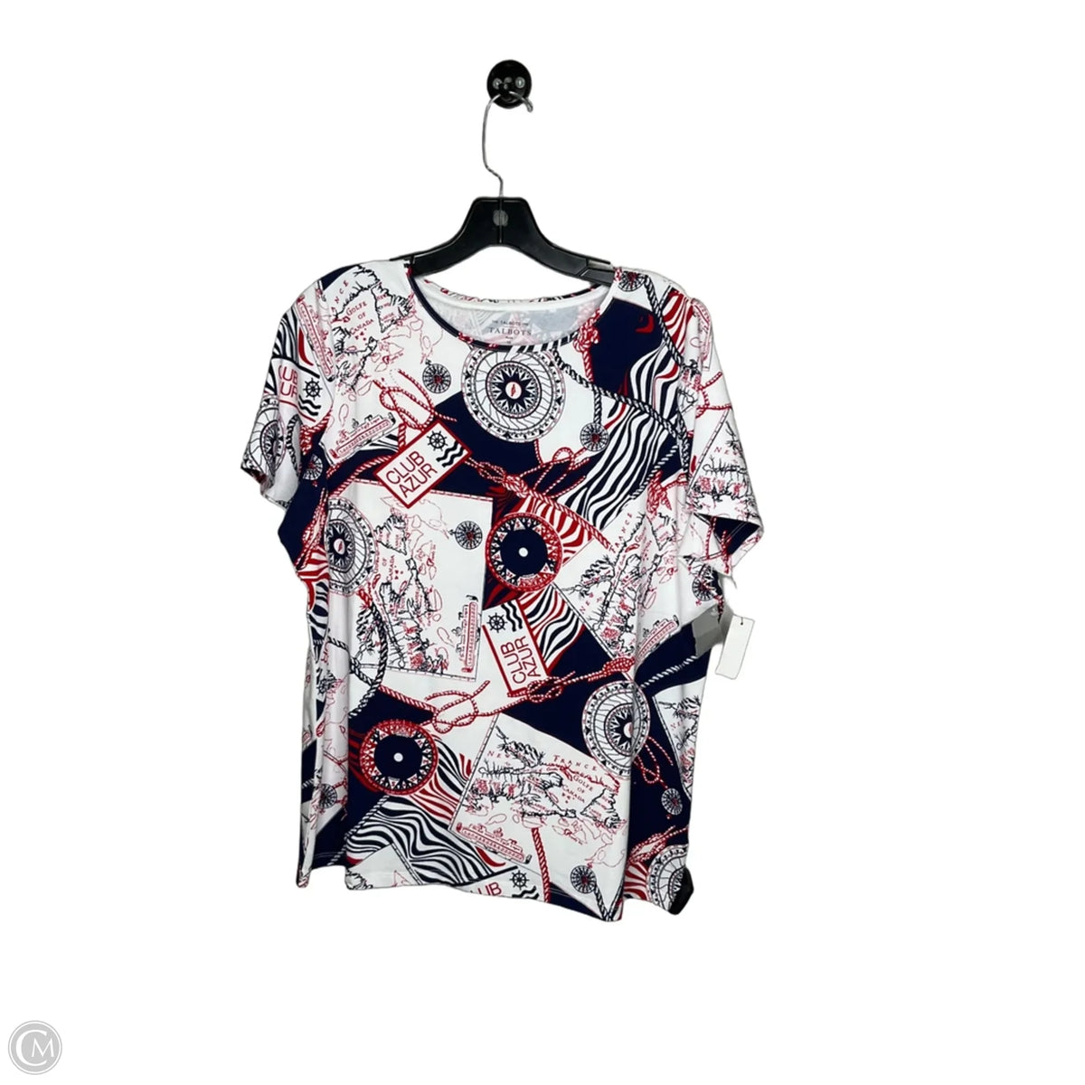 Top Short Sleeve By Talbots In Blue & Red, Size: 1x
