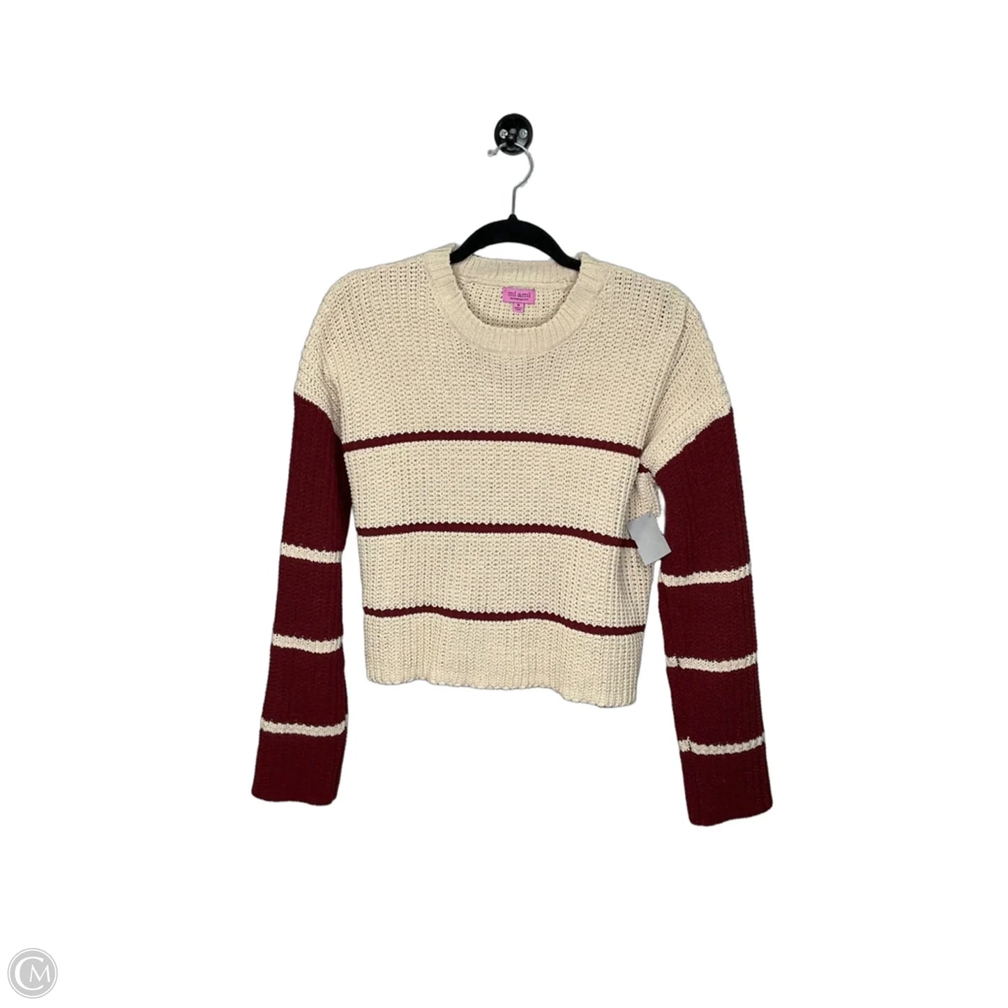 Sweater By Mi Ami In Cream & Red, Size: S
