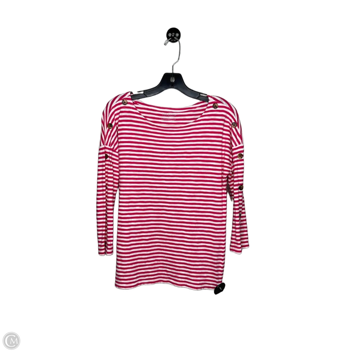 Top 3/4 Sleeve By Talbots In Striped Pattern, Size: S