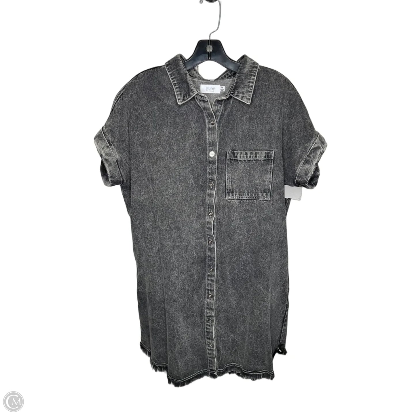 Dress Casual Midi By Bluivy In Black Denim, Size: M