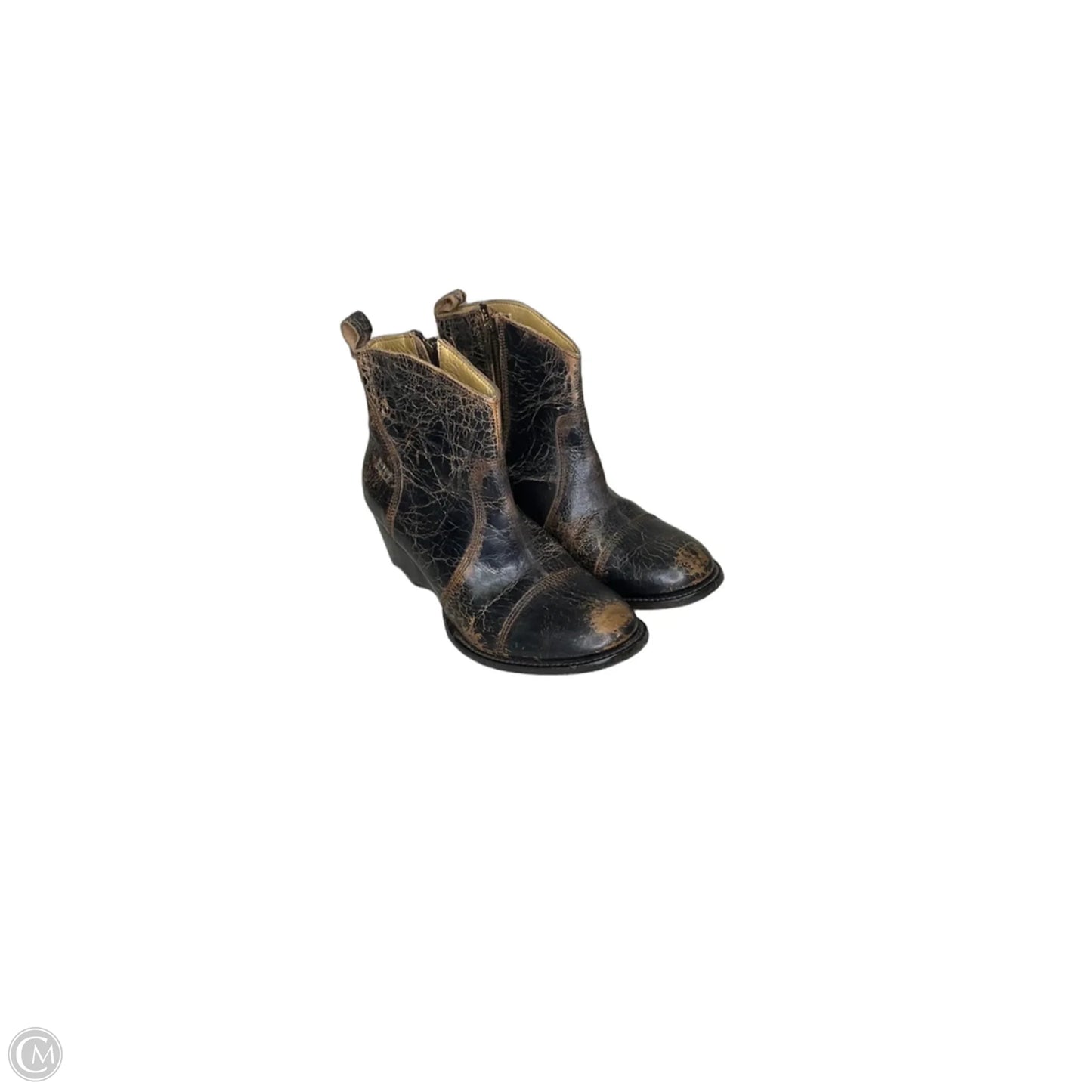 Boots Ankle Heels By Bed Stu In Black, Size: 10