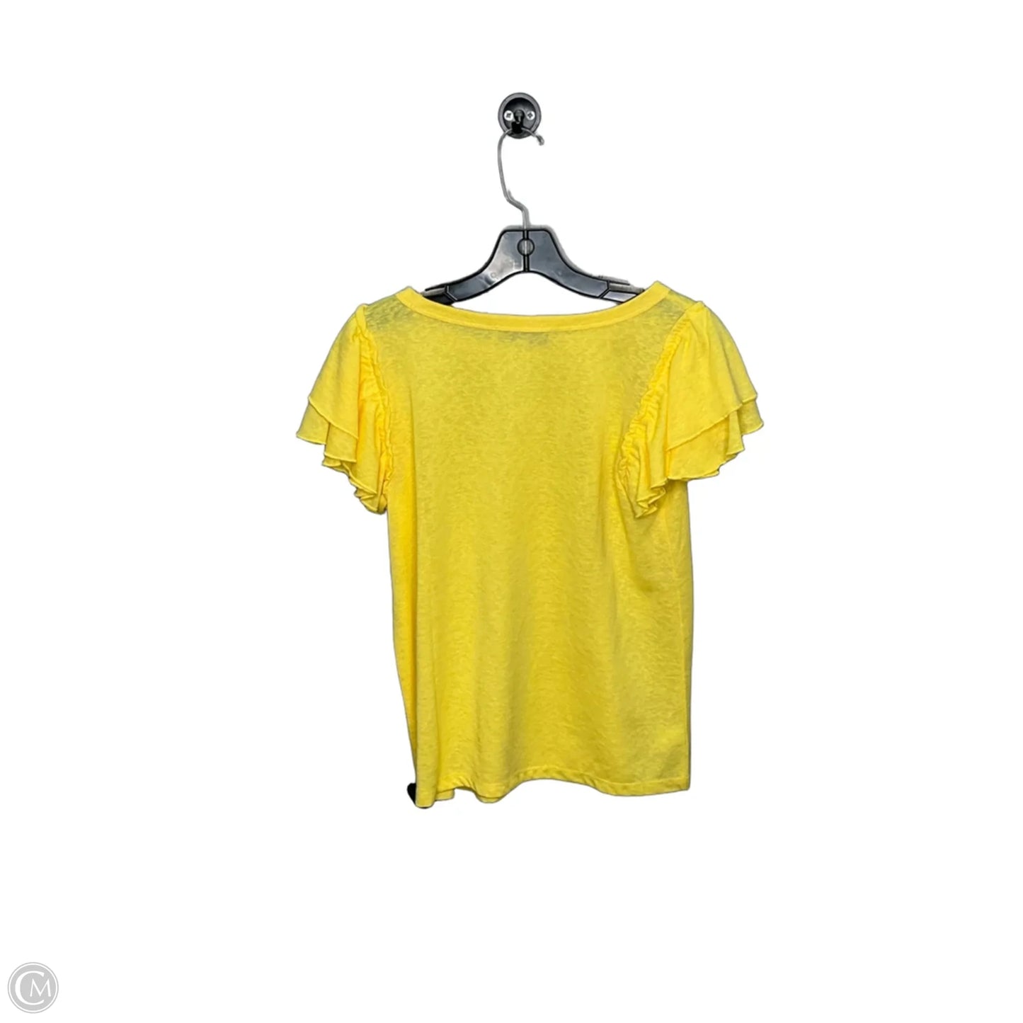 Top Short Sleeve By Loft In Yellow, Size: S