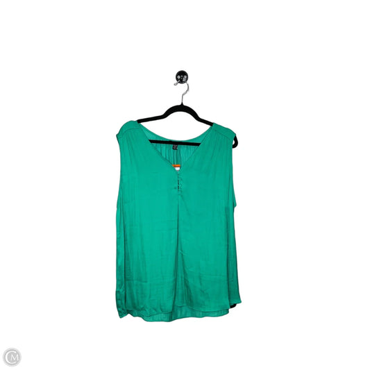 Top Sleeveless By Hilary Radley In Green, Size: 1x