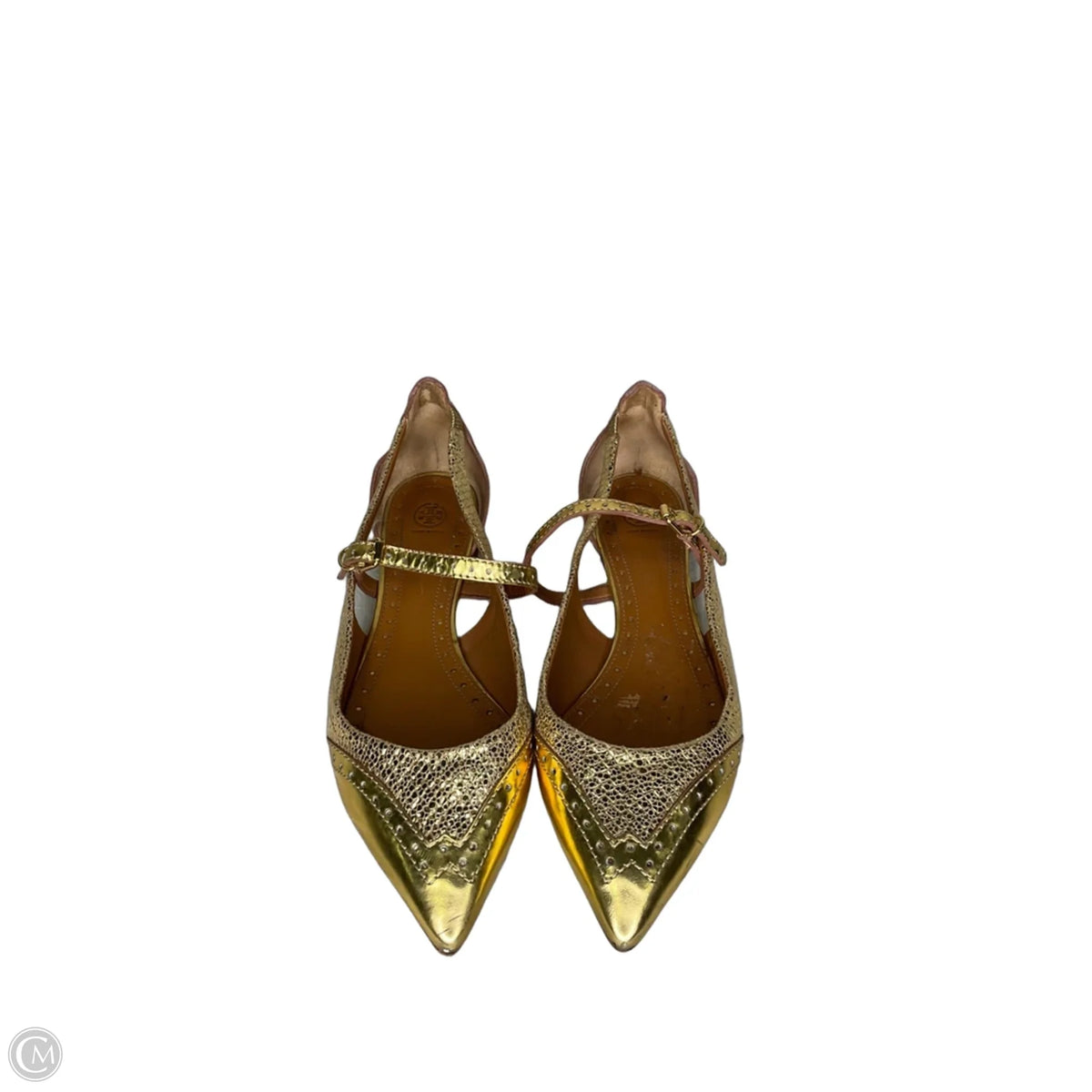 Shoes Designer By Tory Burch In Gold, Size: 6.5