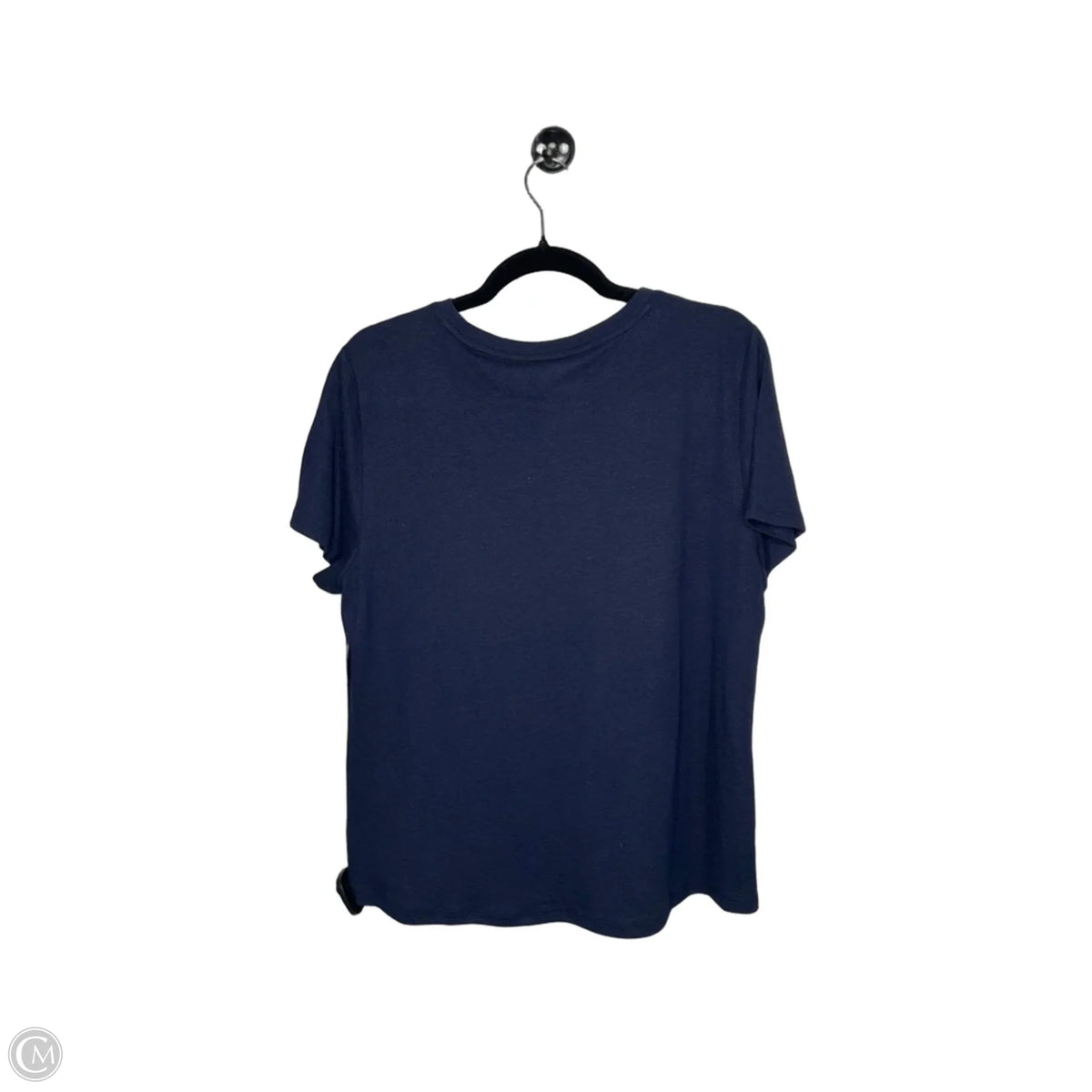 Top Short Sleeve By Talbots In Navy, Size: L