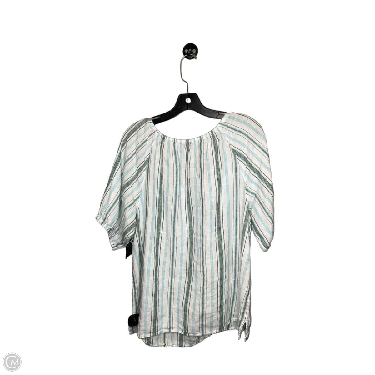 Top Short Sleeve By Talbots In Striped Pattern, Size: L