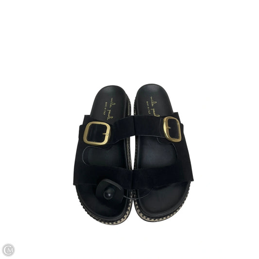 Sandals Flats By Clothes Mentor In Black, Size: 7.5