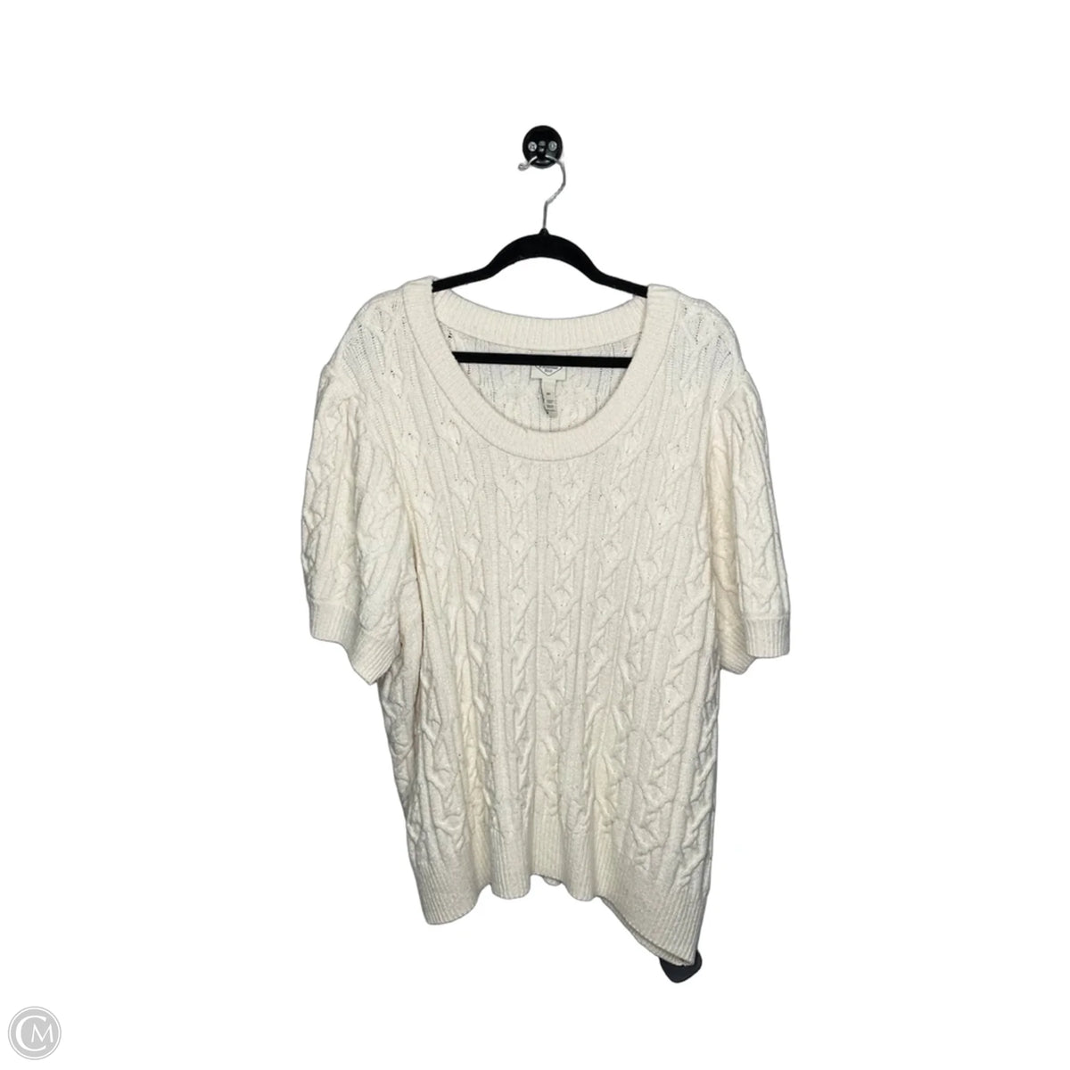 Sweater Short Sleeve By St Johns Bay In Cream, Size: 3x