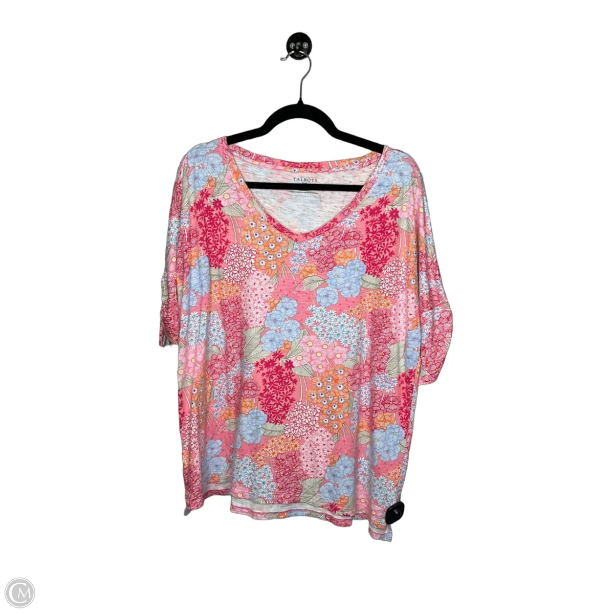 Top Short Sleeve By Talbots In Floral Print, Size: Xl