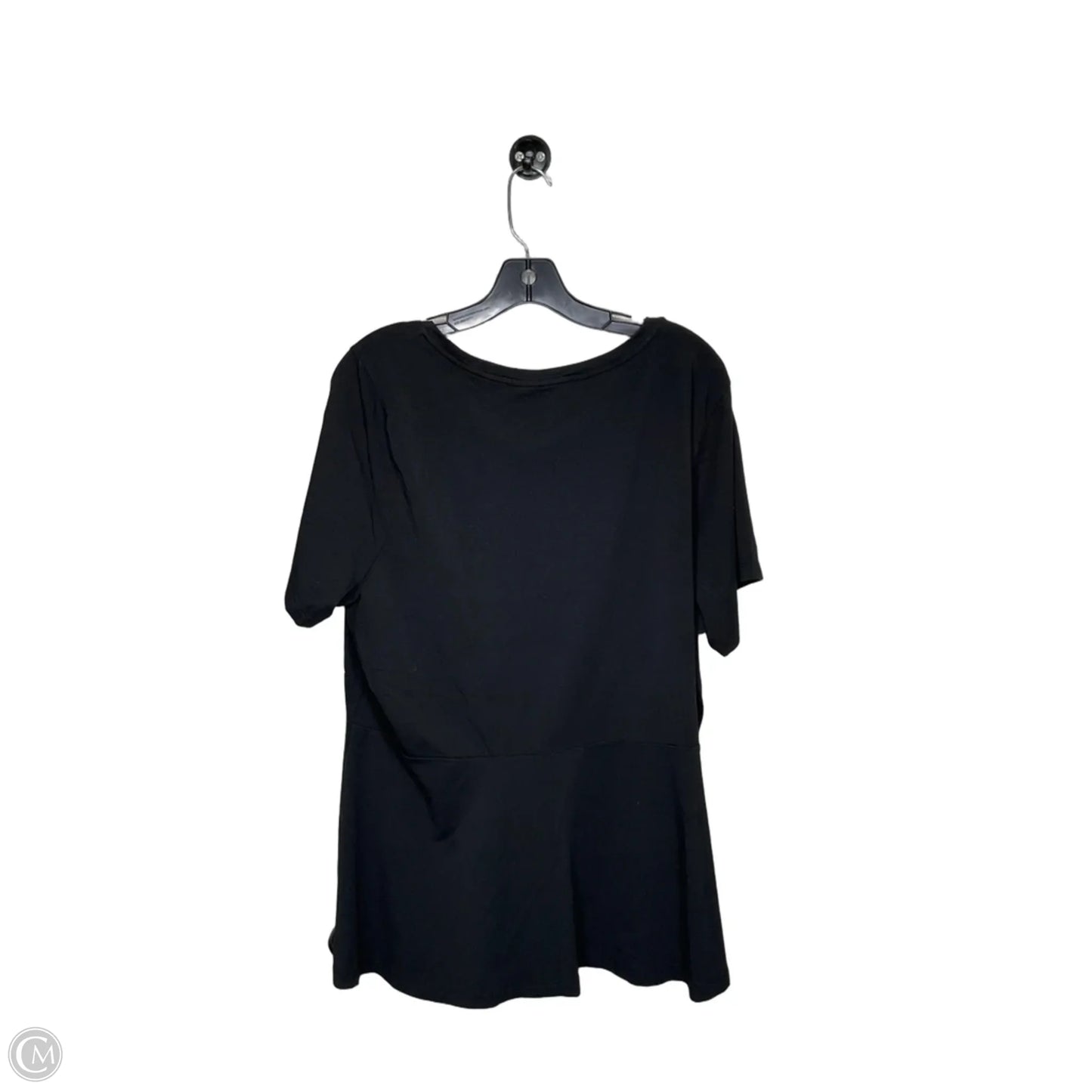 Top Short Sleeve By Isaac Mizrahi Live Qvc In Black, Size: 2x