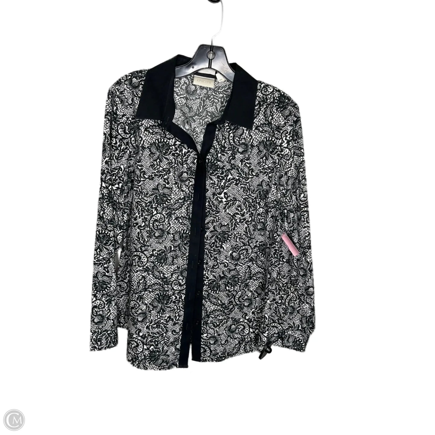 Top Long Sleeve By Chicos In Black, Size: S