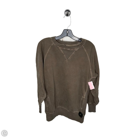 Sweatshirt Crewneck By Zenana Outfitters In Brown, Size: M