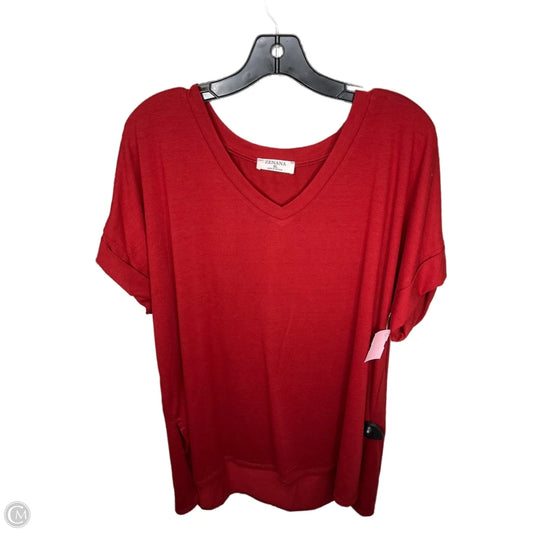 Top Short Sleeve By Zenana Outfitters In Red, Size: Xl