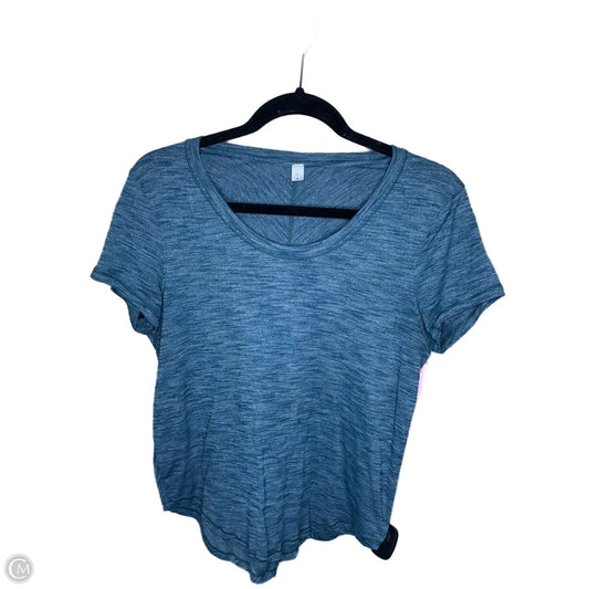 Athletic Top Short Sleeve By Lululemon In Blue, Size: 4