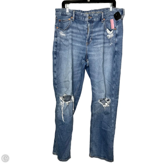 Jeans Straight By American Eagle In Blue Denim, Size: 18
