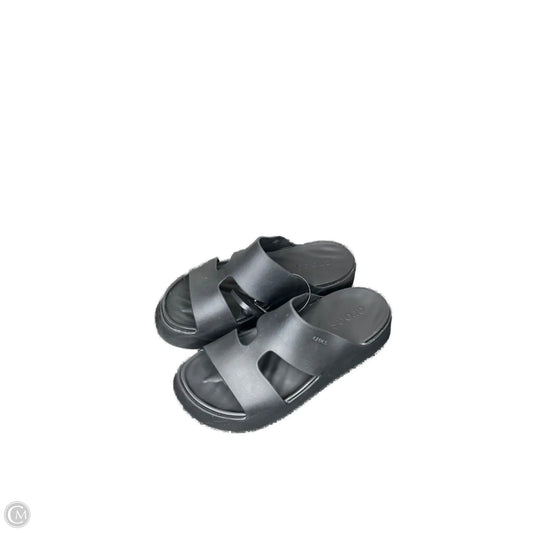 Sandals Heels Platform By Crocs In Black, Size: 9