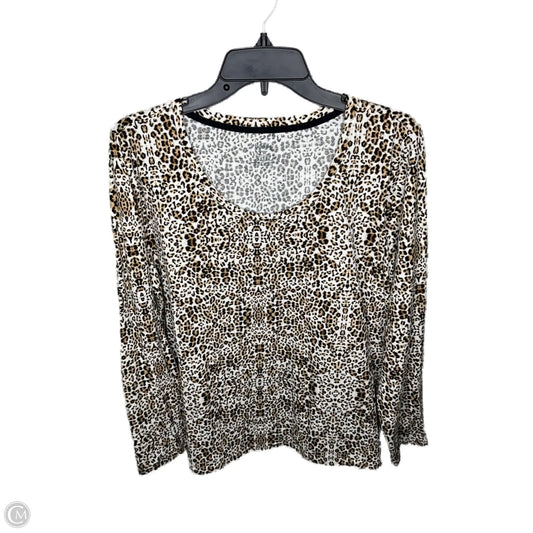 Top Long Sleeve By Rafaella In Animal Print, Size: Xl