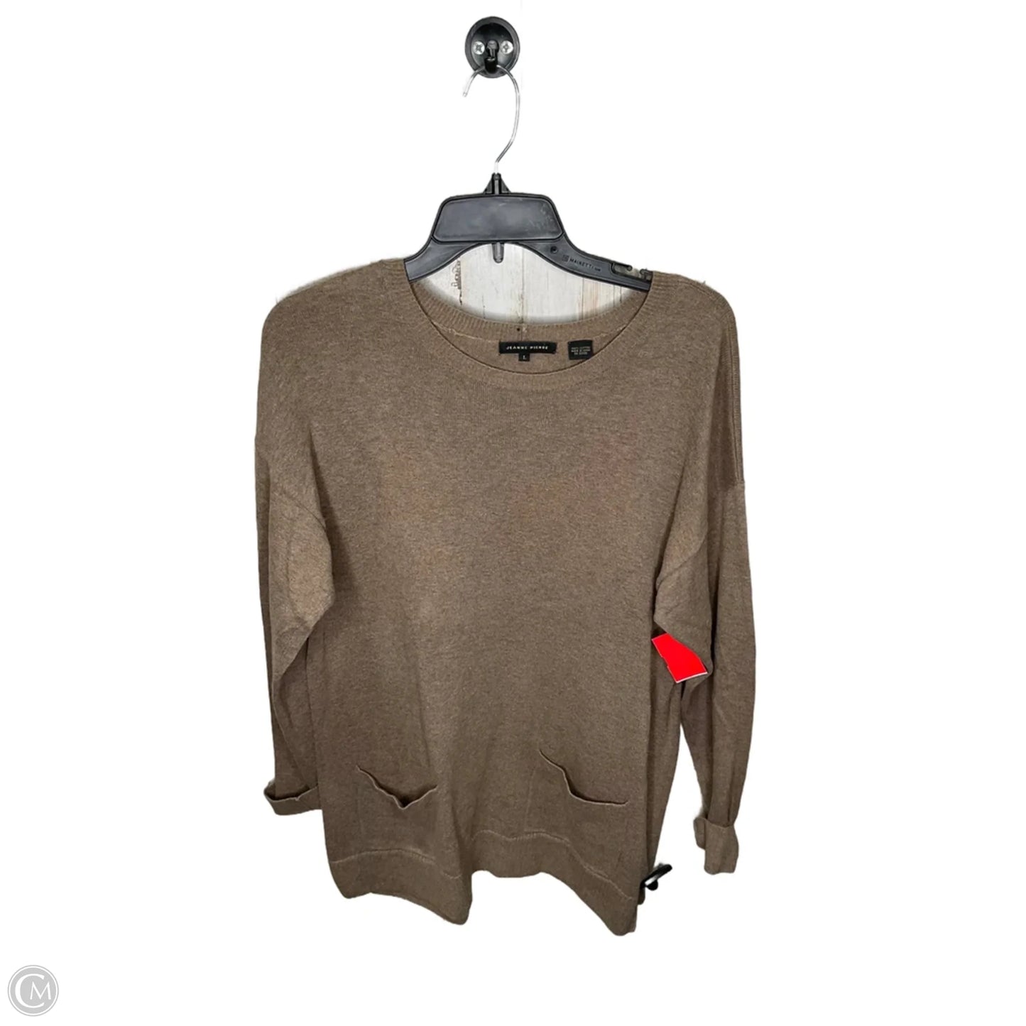 Top Long Sleeve By Jeanne Pierre In Brown, Size: L