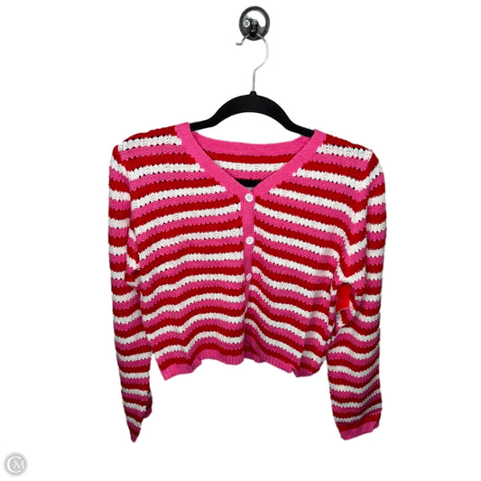 Cardigan By Cupshe In Pink & Red, Size: M