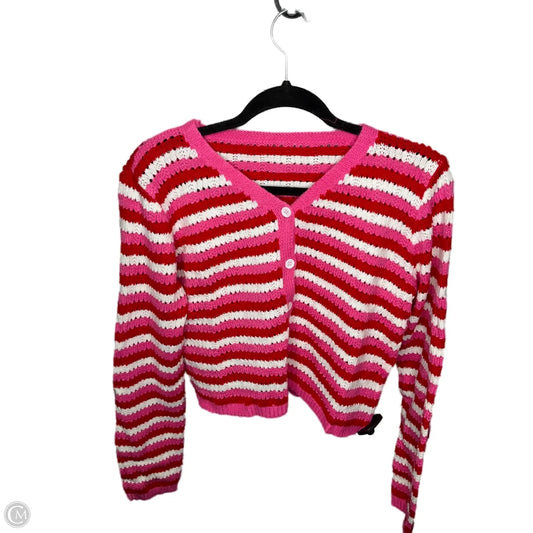 Cardigan By Cupshe In Pink & Red, Size: M