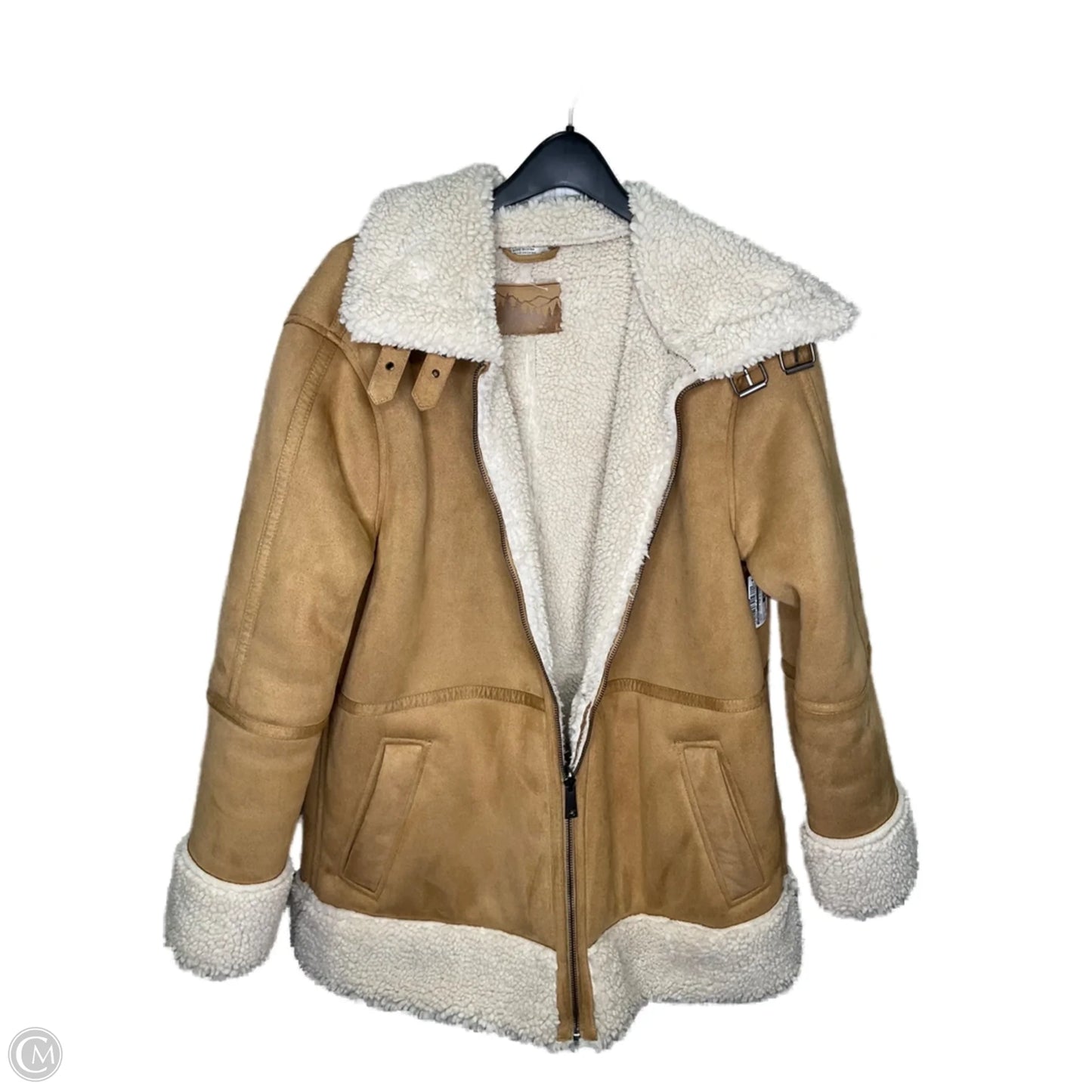 Jacket Faux Fur & Sherpa By Bearpaw In Brown, Size: L