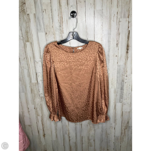 Blouse Long Sleeve By Tea N Rose In Bronze, Size: M