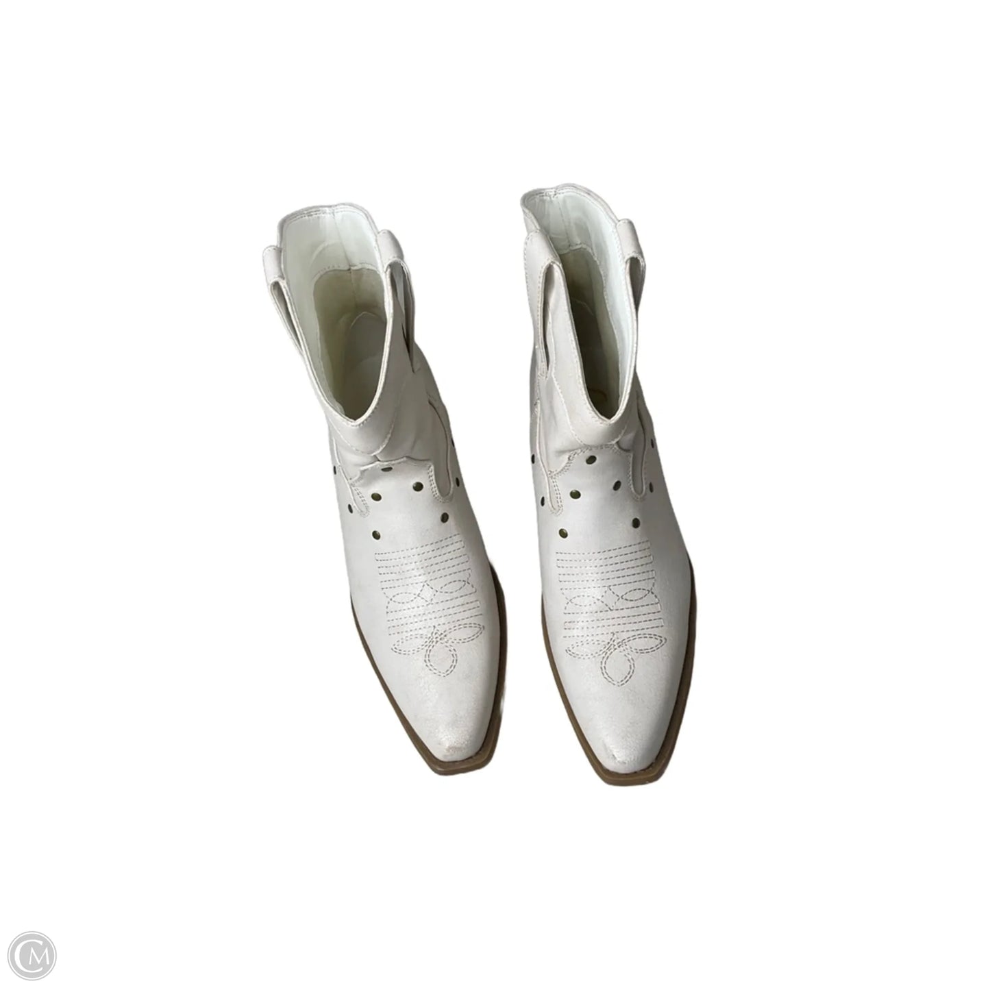 Boots Ankle Heels By Sugar In White, Size: 8.5