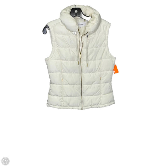Vest Puffer & Quilted By Calvin Klein In Cream, Size: M