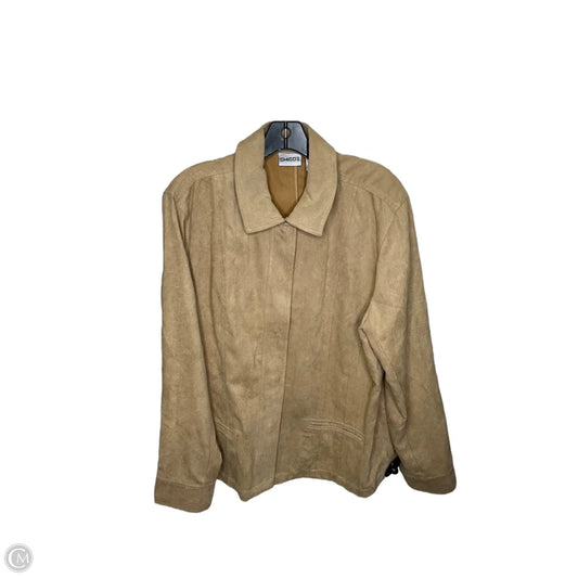Jacket Shirt By Chicos In Brown, Size: Xl