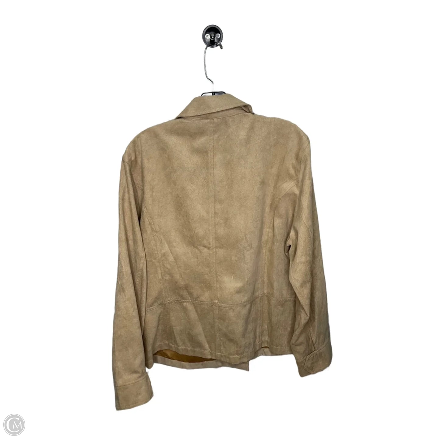 Jacket Shirt By Chicos In Brown, Size: Xl