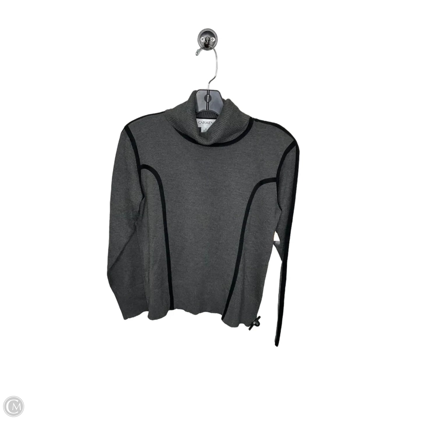 Top Long Sleeve By Carmen By Carmen Marc Valvo In Grey, Size: M