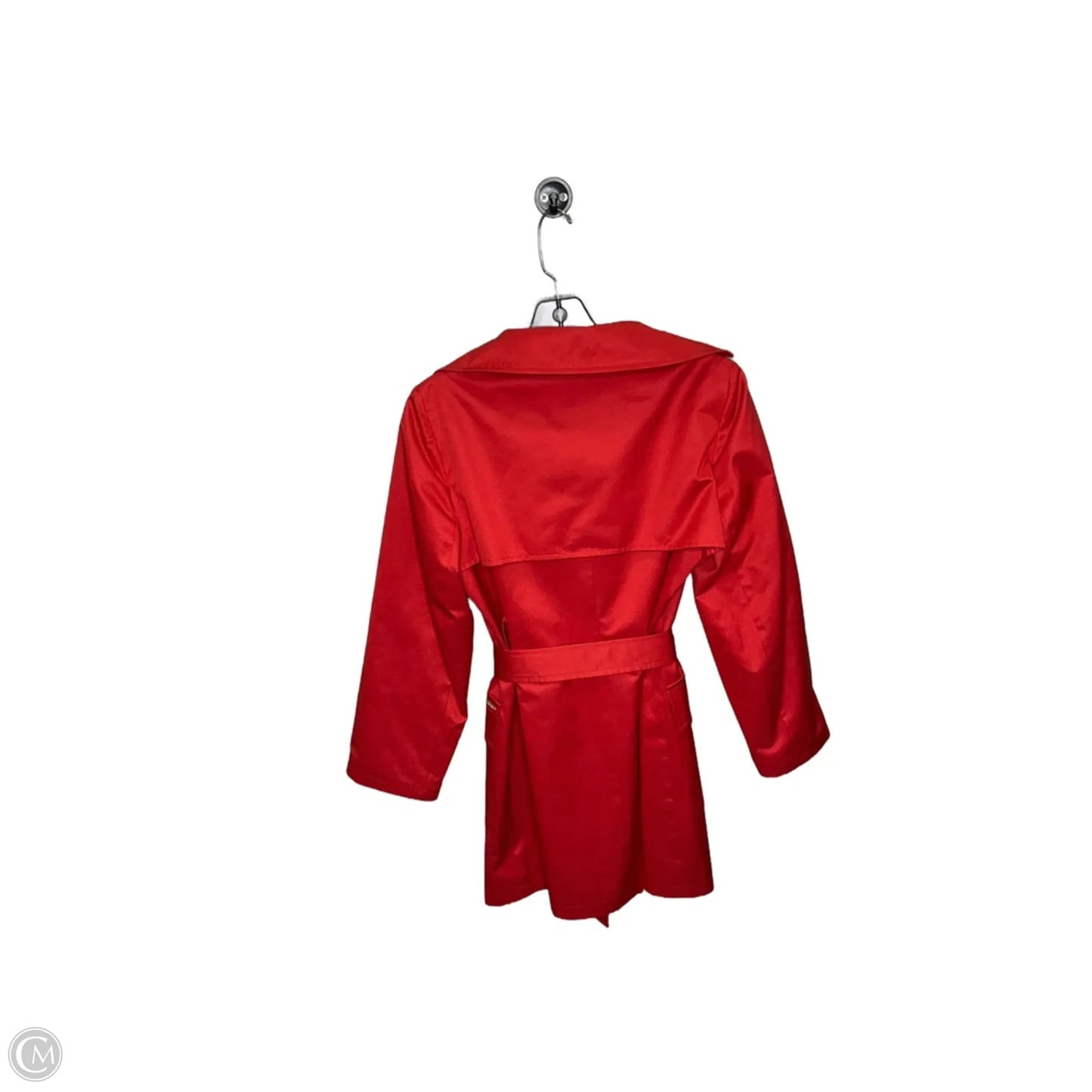 Coat Trench Coat By Clothes Mentor In Red, Size: S